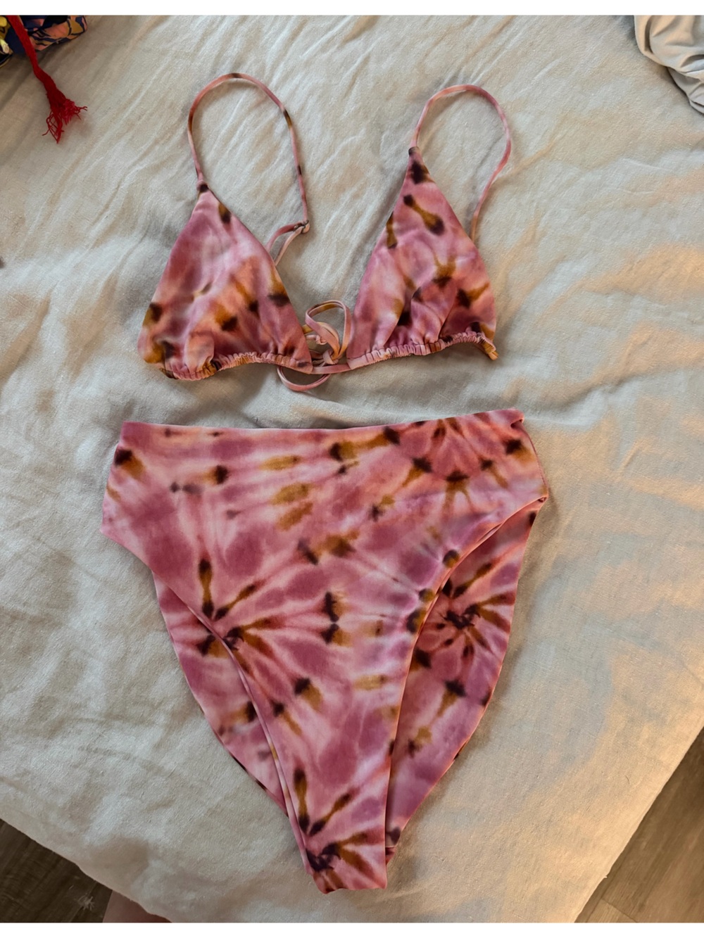 Skatie Pink & Brown Tie-Dye Bikini Set - Ella Top & Monroe Bottom SET